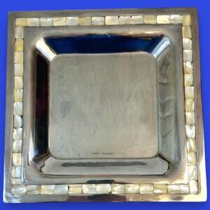 Towle Serving Tray 12" Square Mother of Pearl Inlay India
